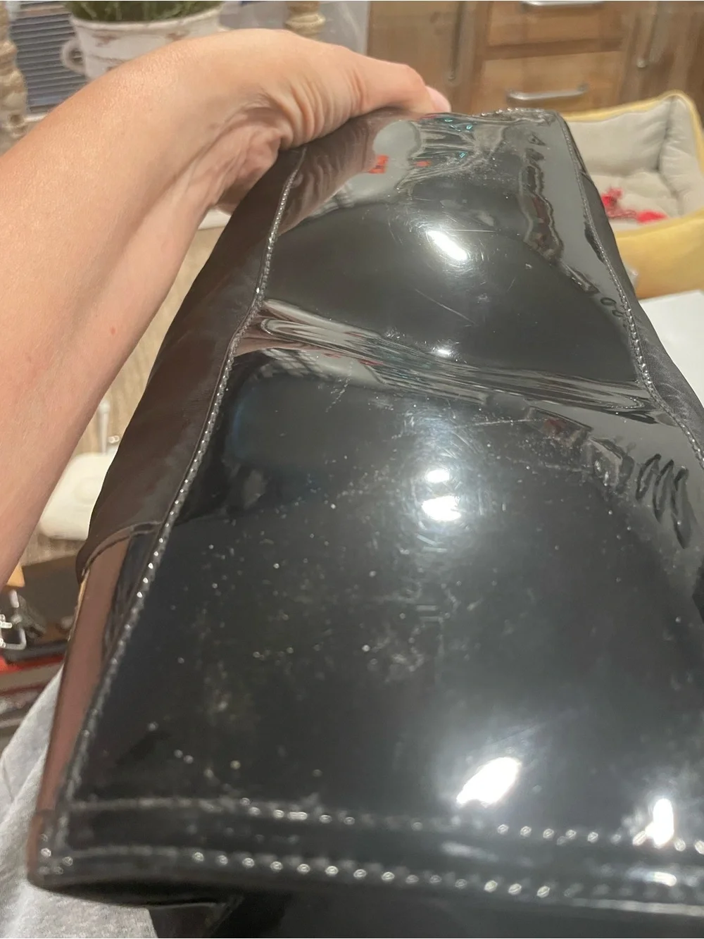 Tory Burch Black Nylon Tote with Patent Logo